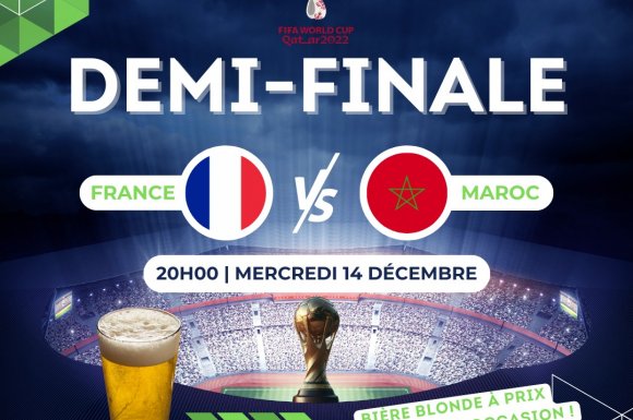 Demi finale France - Maroc sur écran géant dans votre Bar & Restaurant Le Repère Pont de Vaux